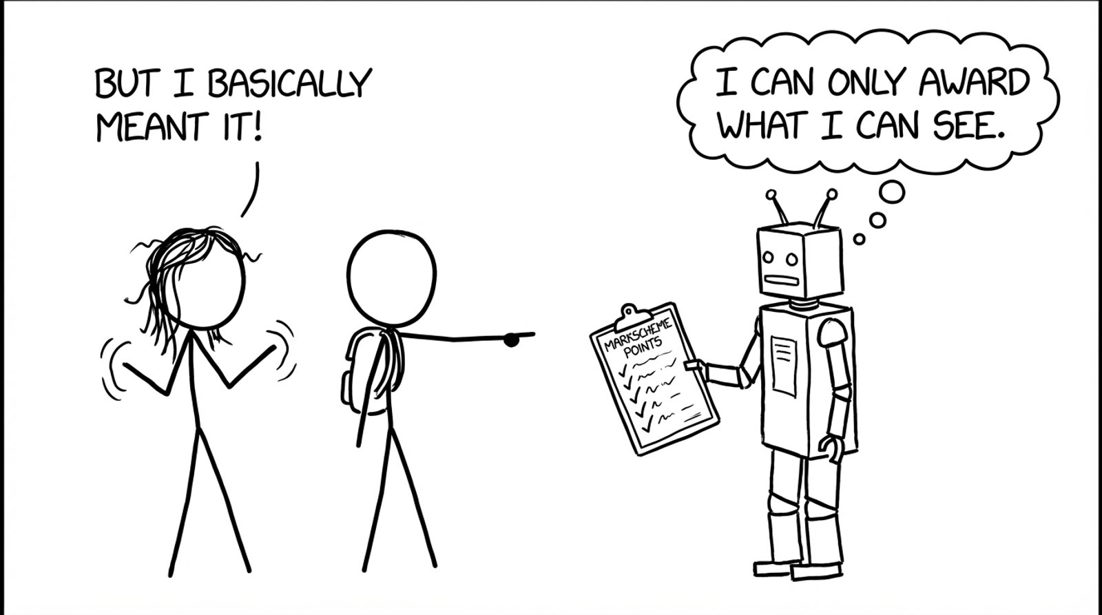 Robot examiner checklist joke