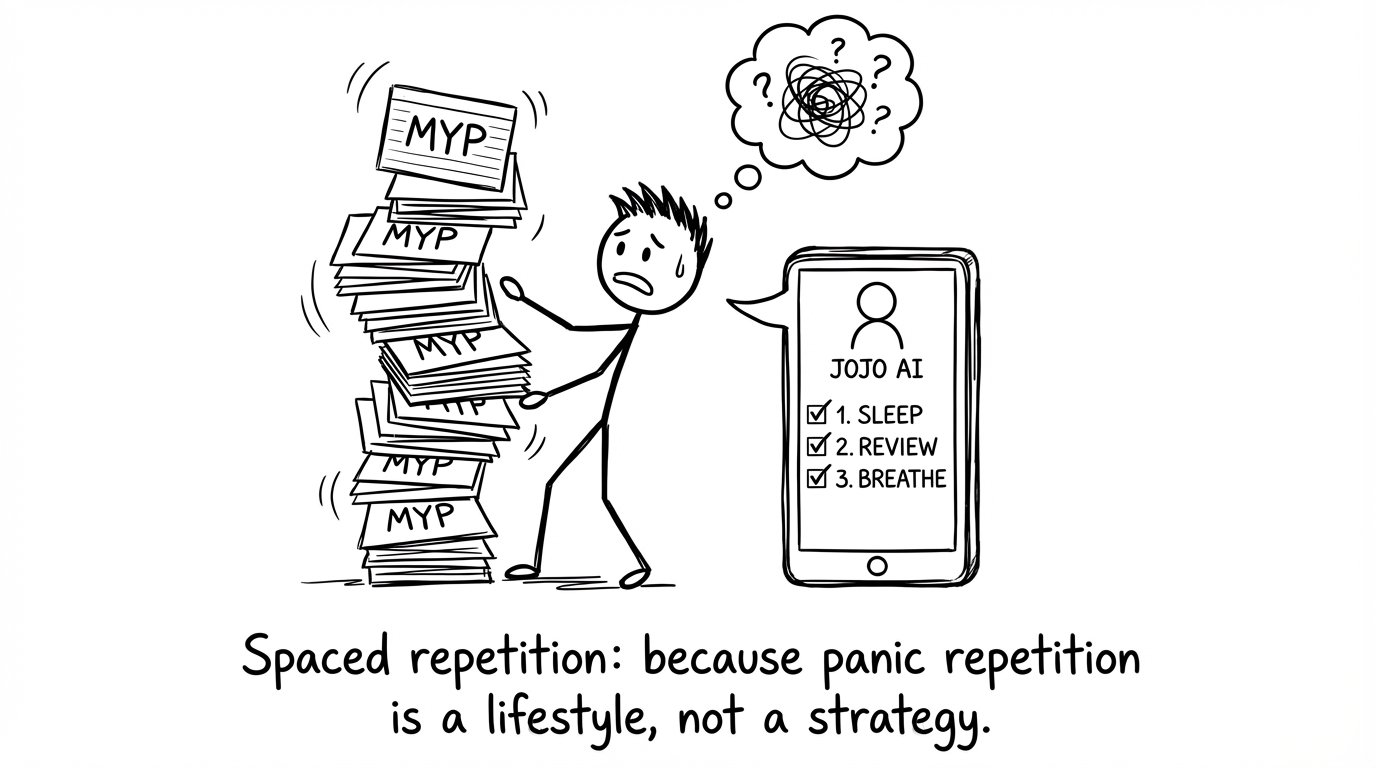 Flashcard tower labeled MYP wobbles