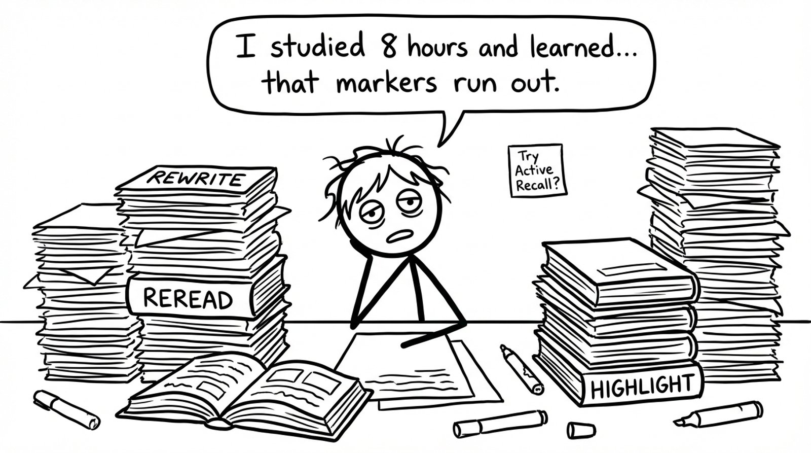 Studied all day, learned the markers ran out