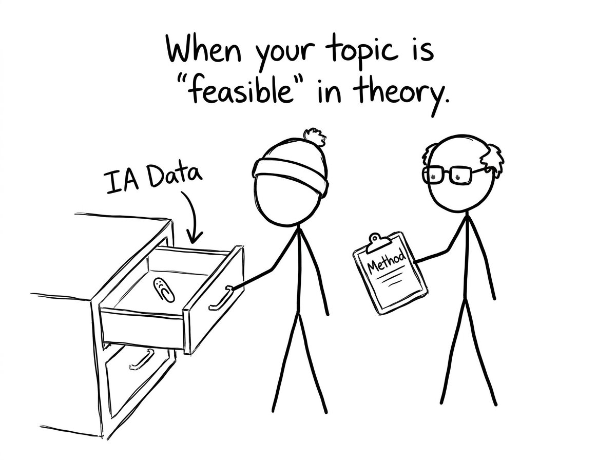 The empty drawer labeled IA Data