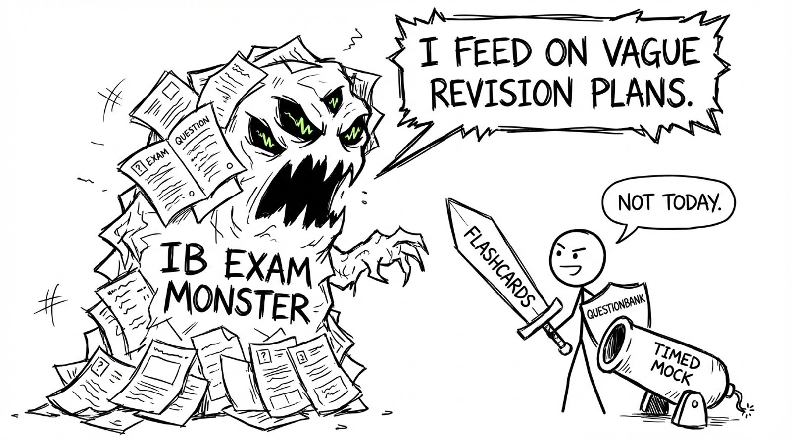 IB exam paper as a boss fight