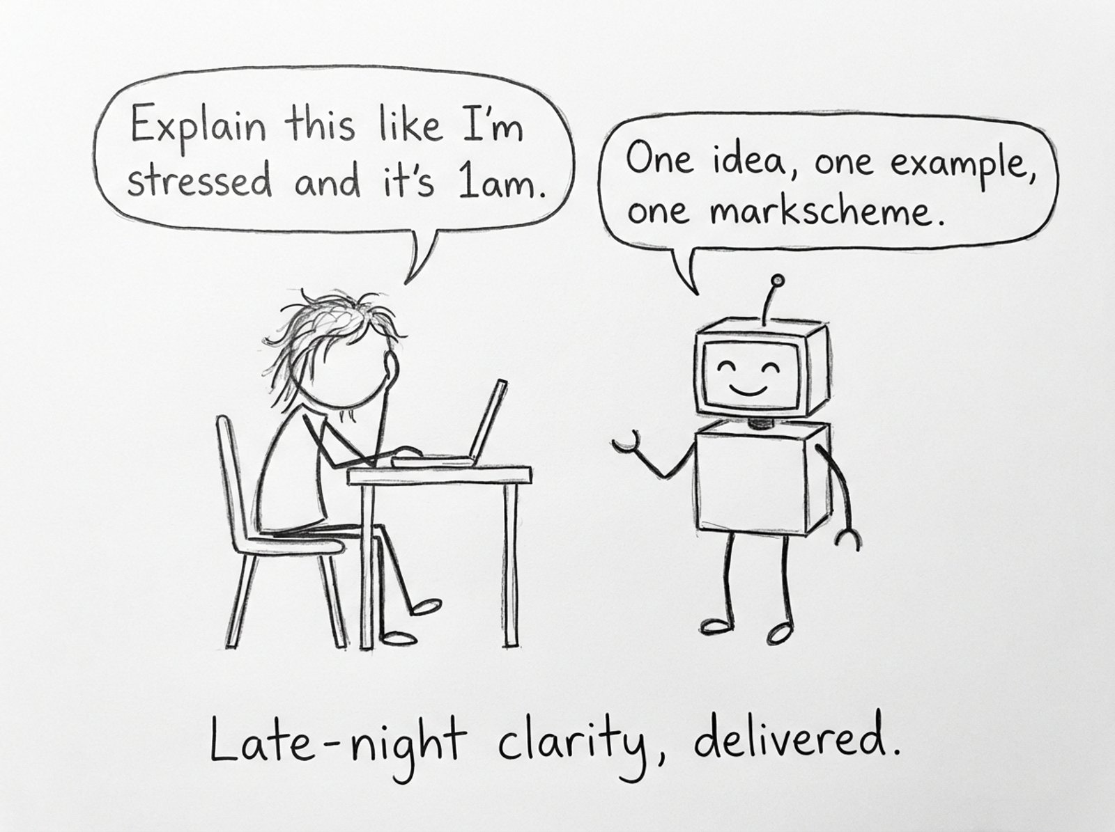 Student asking AI Chat at 1am