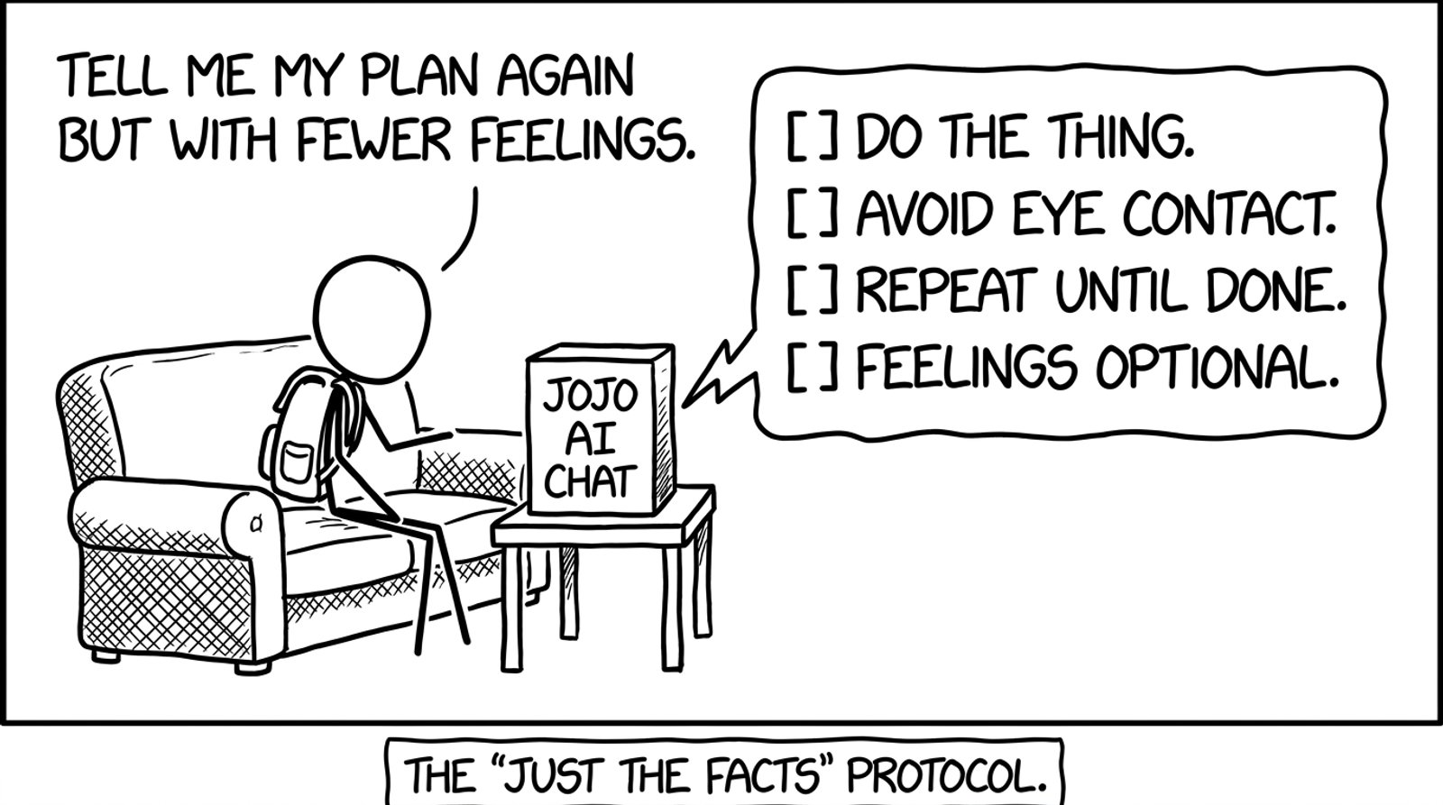 Student therapy session with Jojo AI Chat checklist