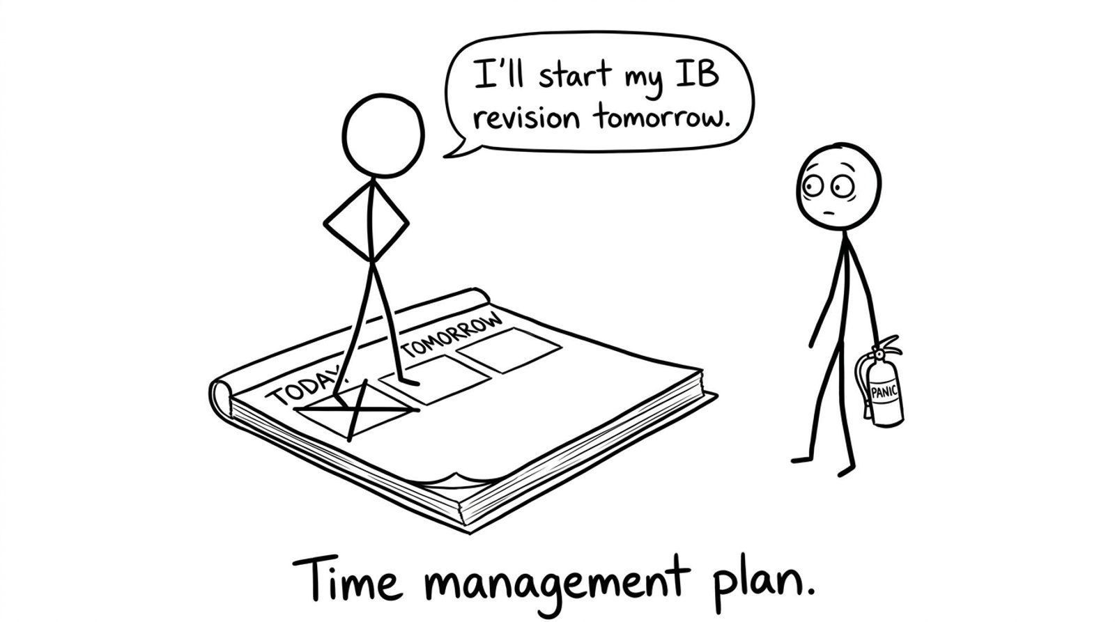 Student postponing IB revision until the last two days