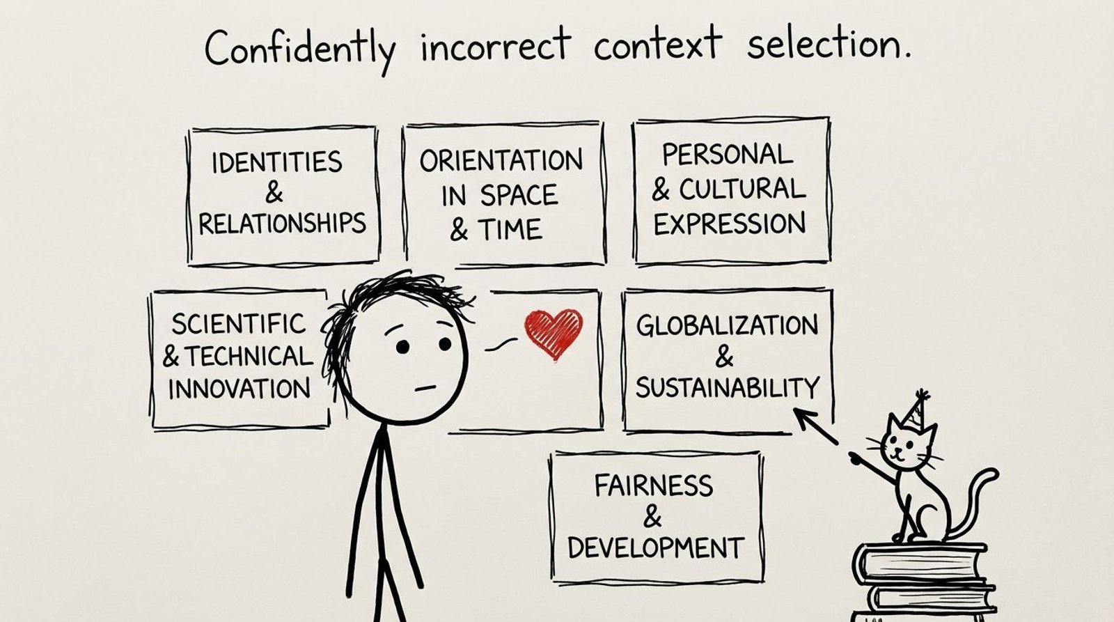 Confidently incorrect context selection