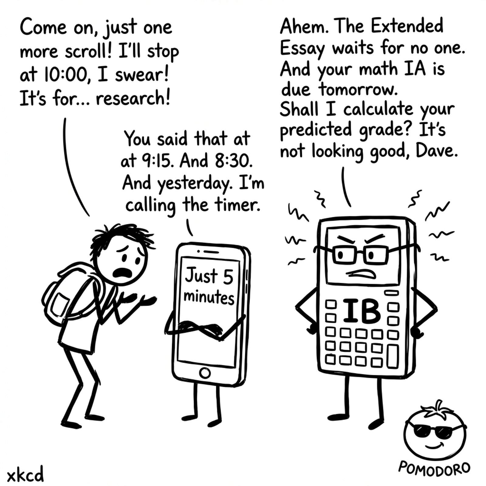 Phone bargaining with the student comic