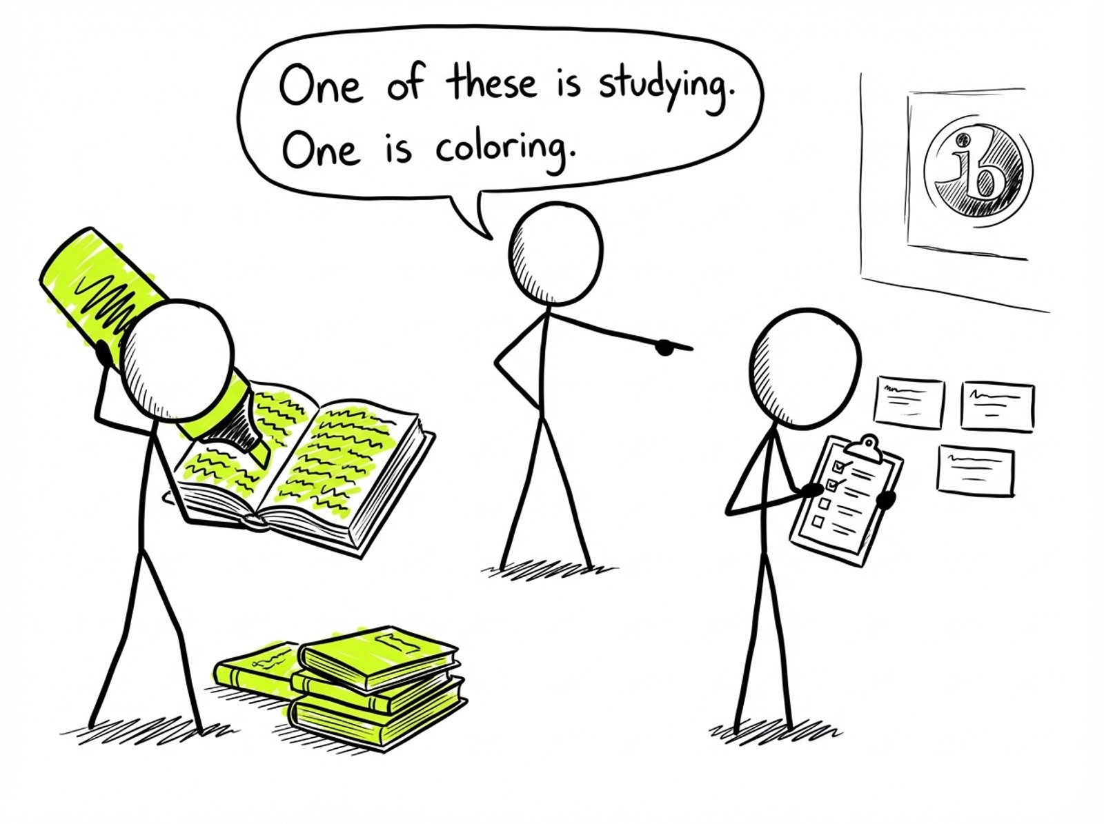 Highlighting everything vs studying