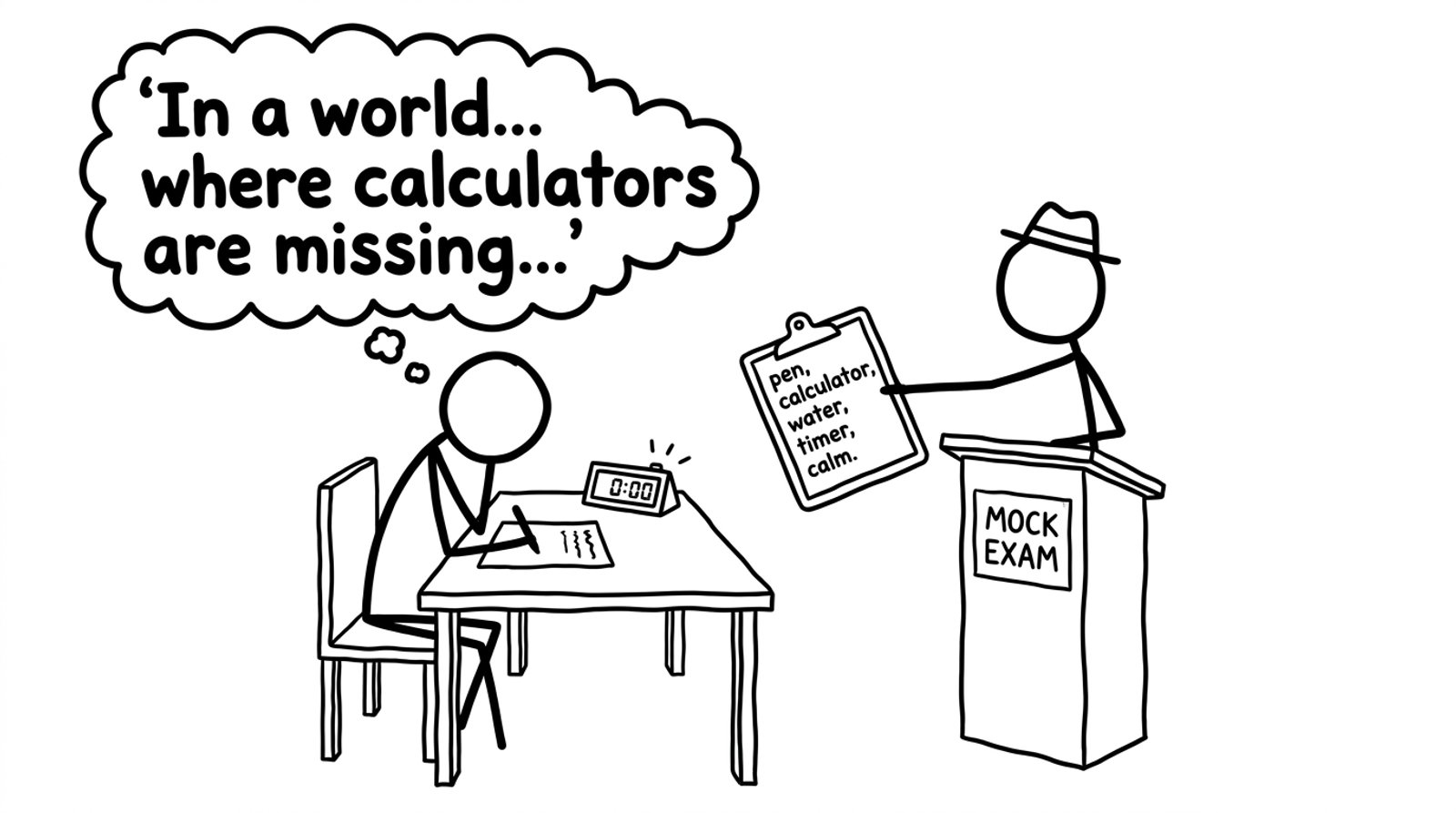 Mock exam checklist humor