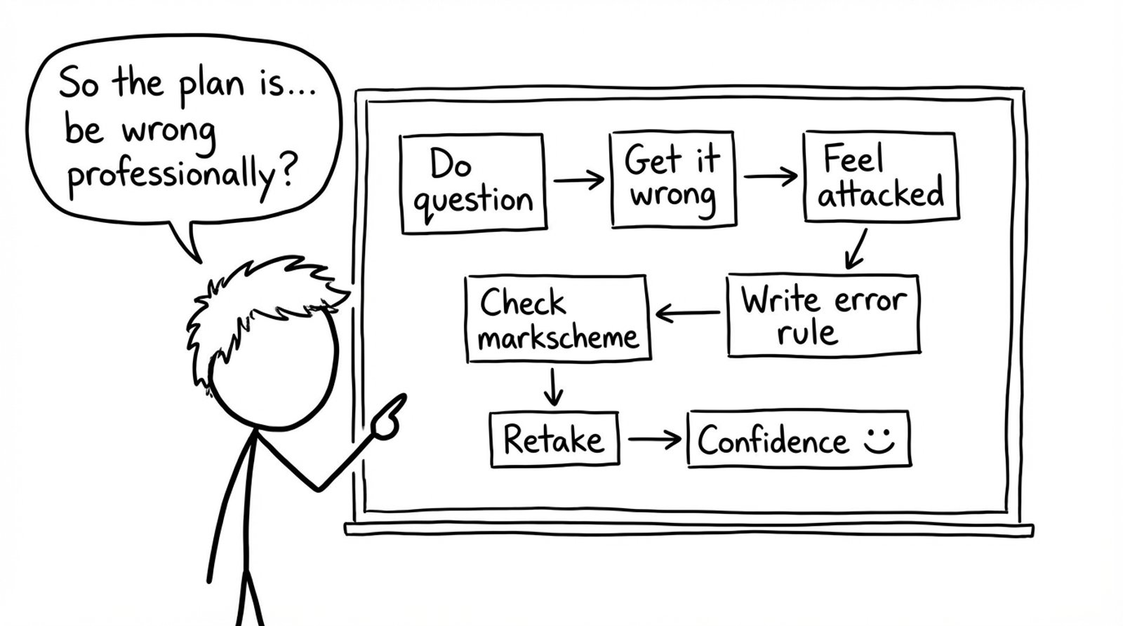 Flowchart: be wrong professionally