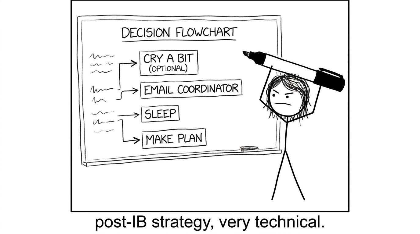 Decision flowchart with 'cry a bit (optional)'