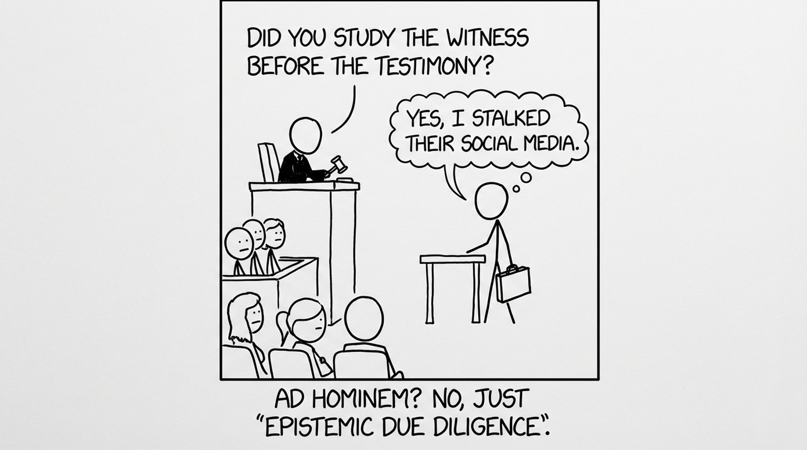 Courtroom joke about studying the witness first