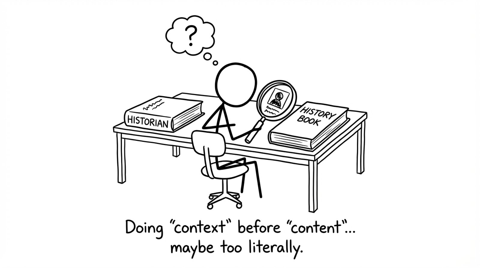 TOK student studies the historian too literally