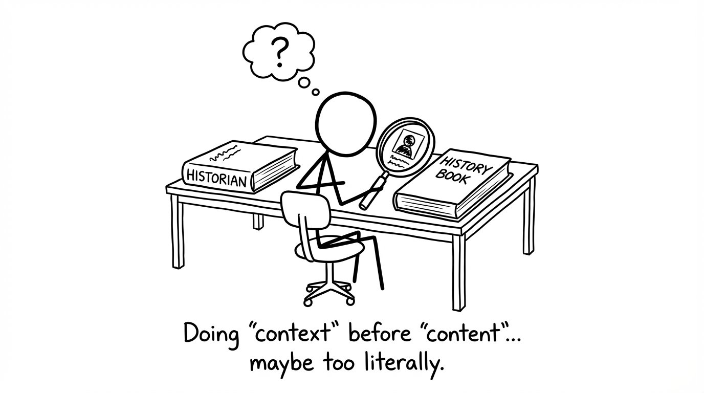 TOK student studies the historian too literally