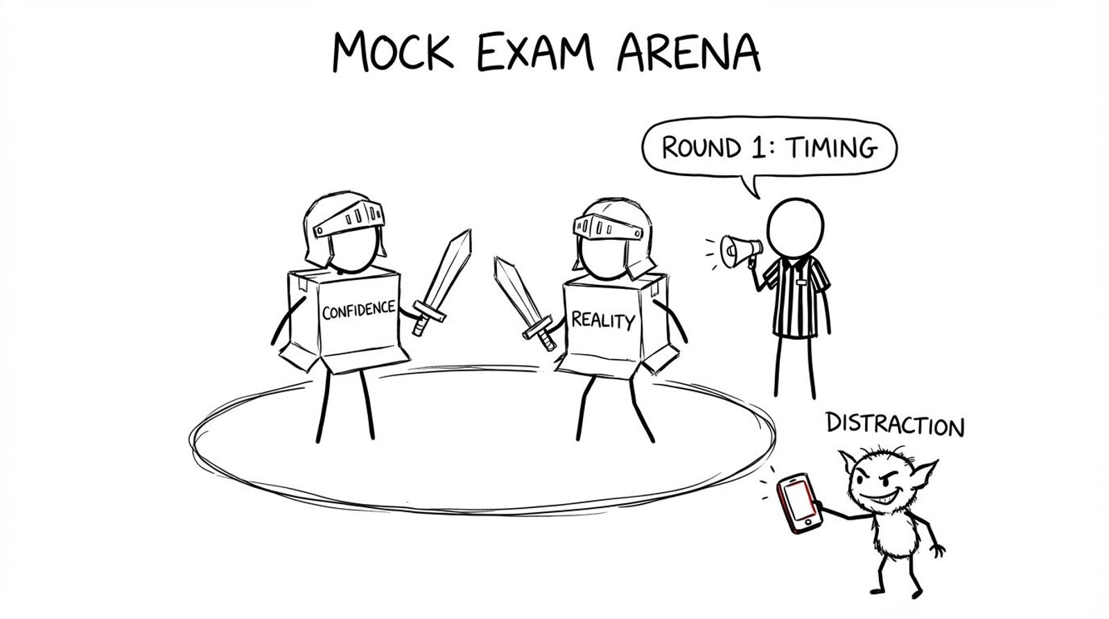 Mock Exam Arena: Confidence vs Reality, phone gremlin lurks
