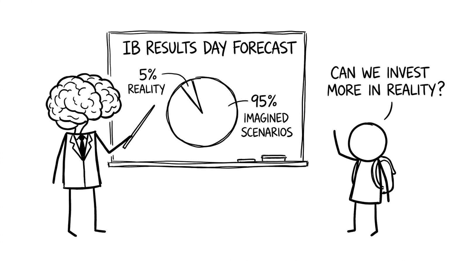Reality vs imagined scenarios pie chart