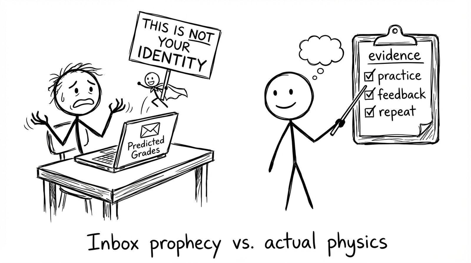 Predicted grades inbox prophecy comic