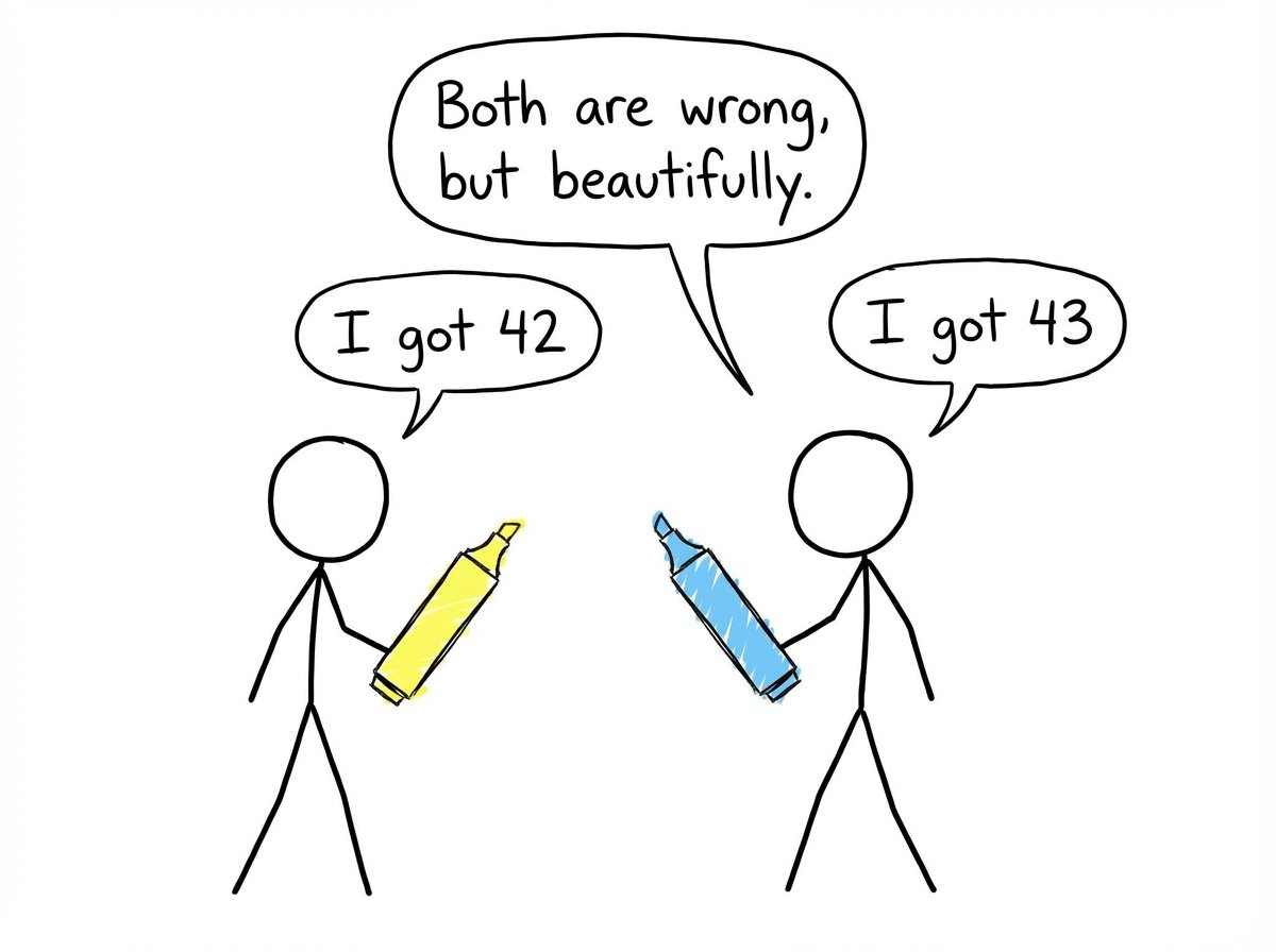 Two students comparing answers