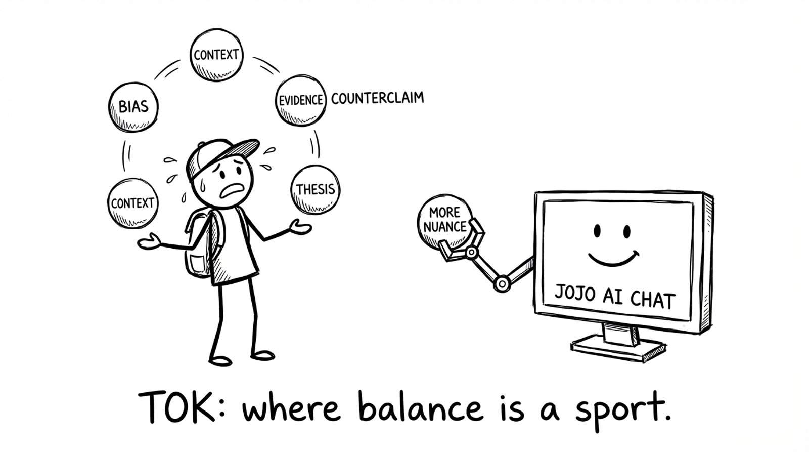 TOK juggling act comic relief