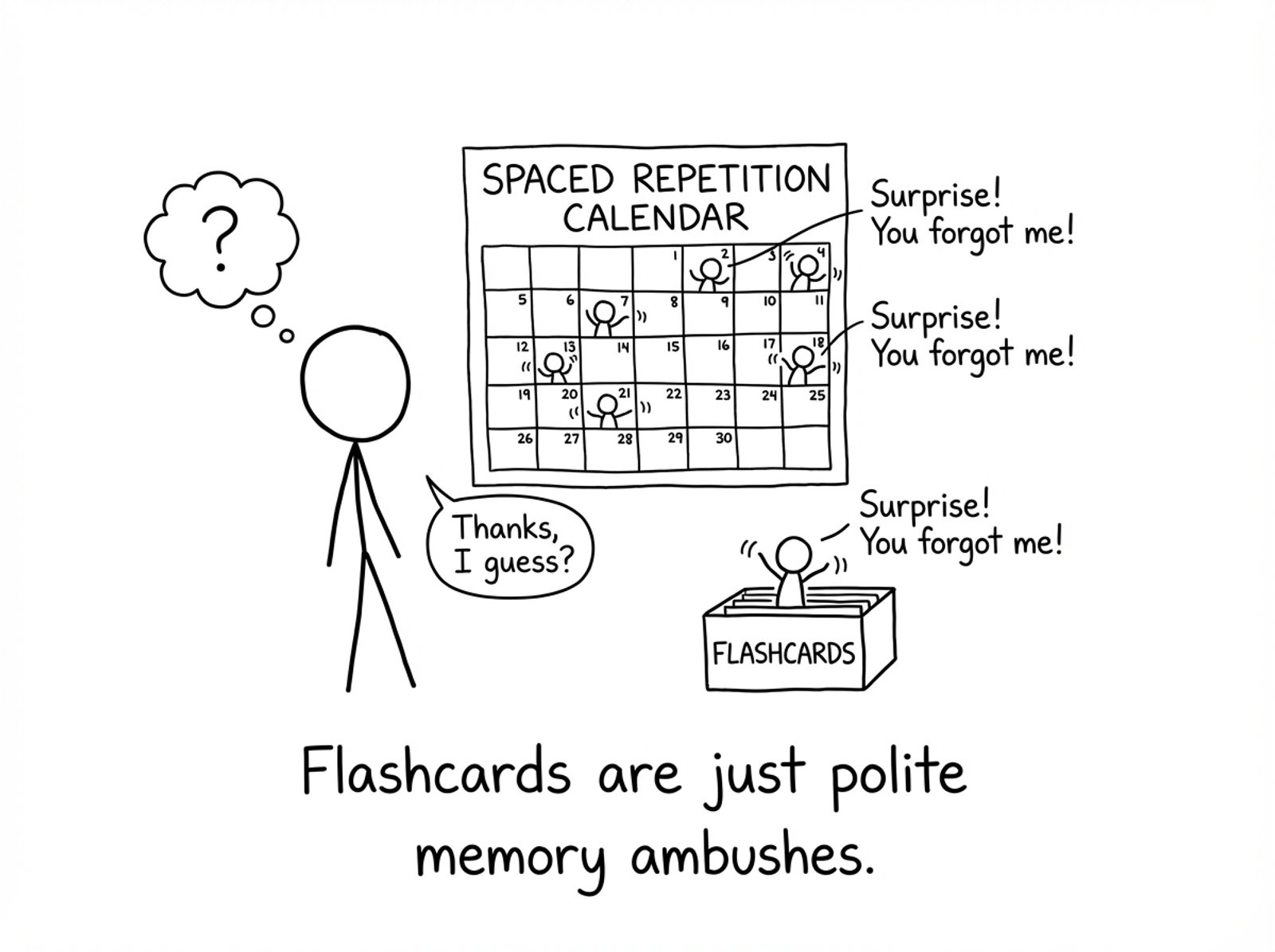 Spaced repetition ambush calendar