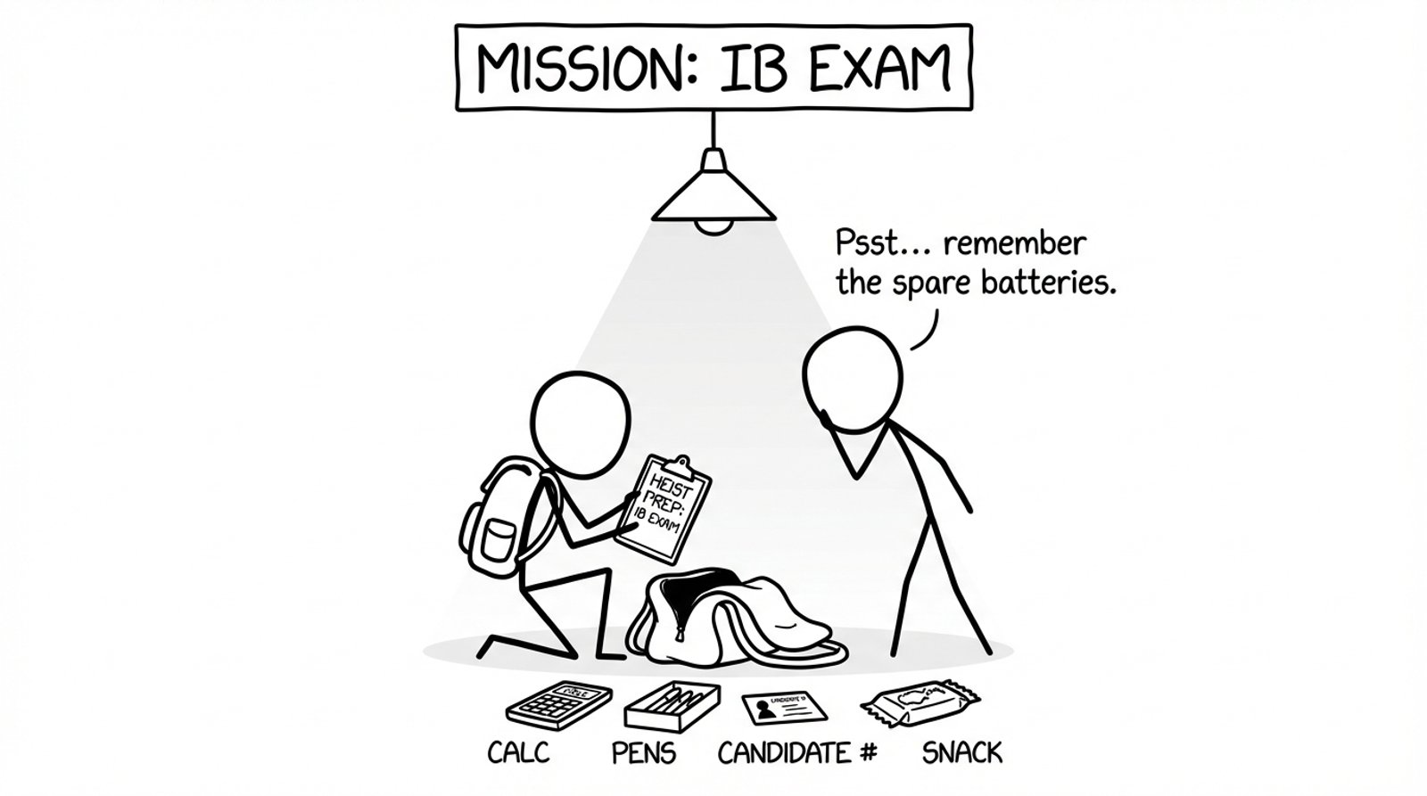 Student packing their bag like a heist