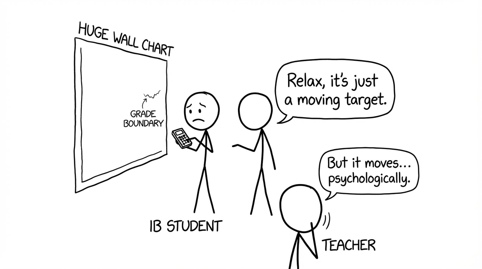 Anxious student staring at a moving boundary