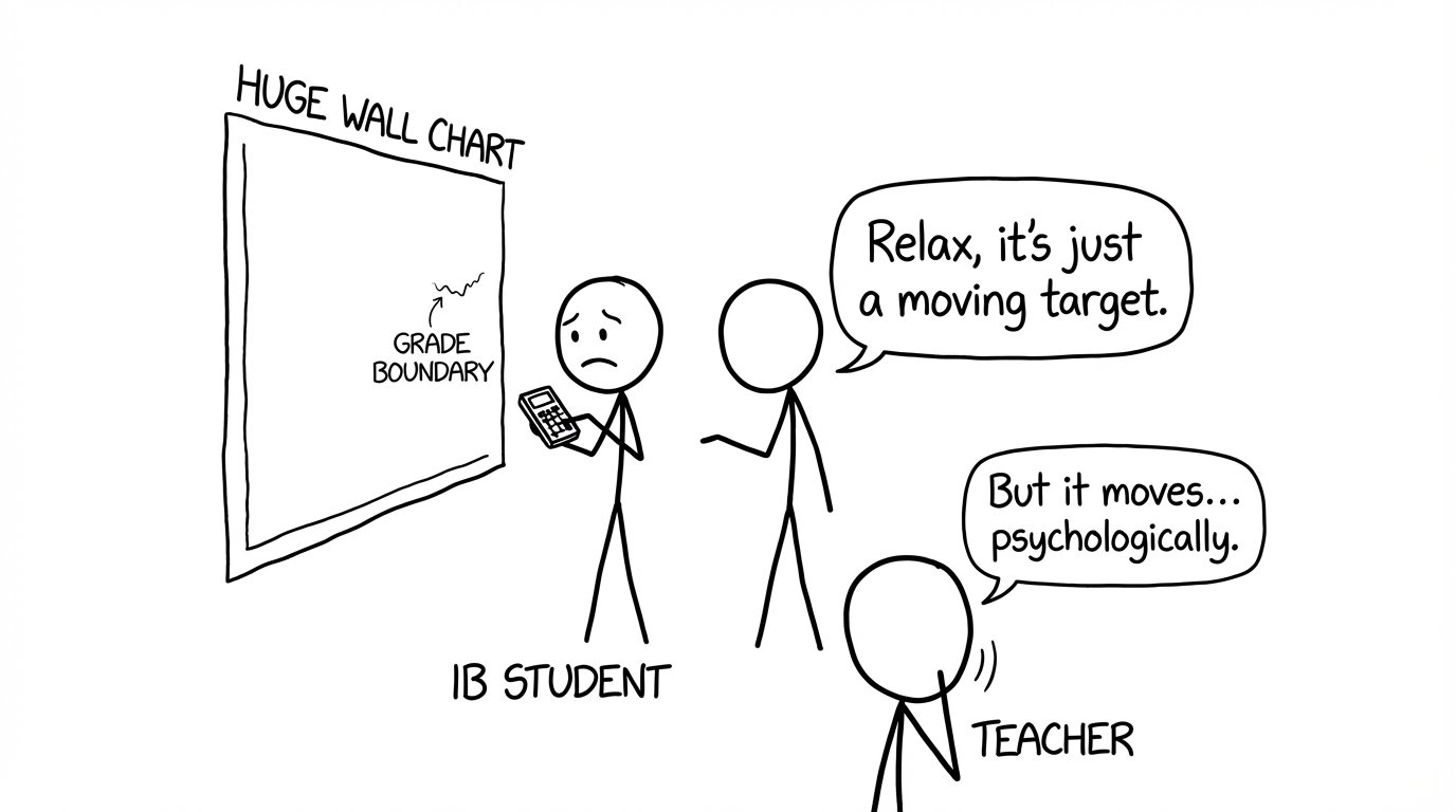 Anxious student staring at a moving boundary