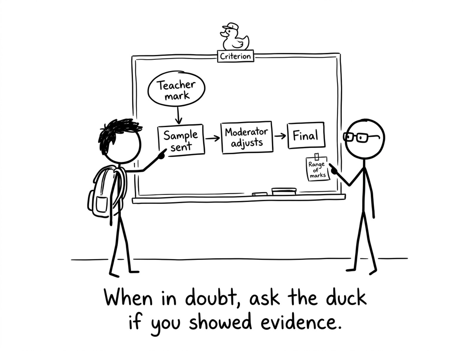 Flowchart with criterion duck