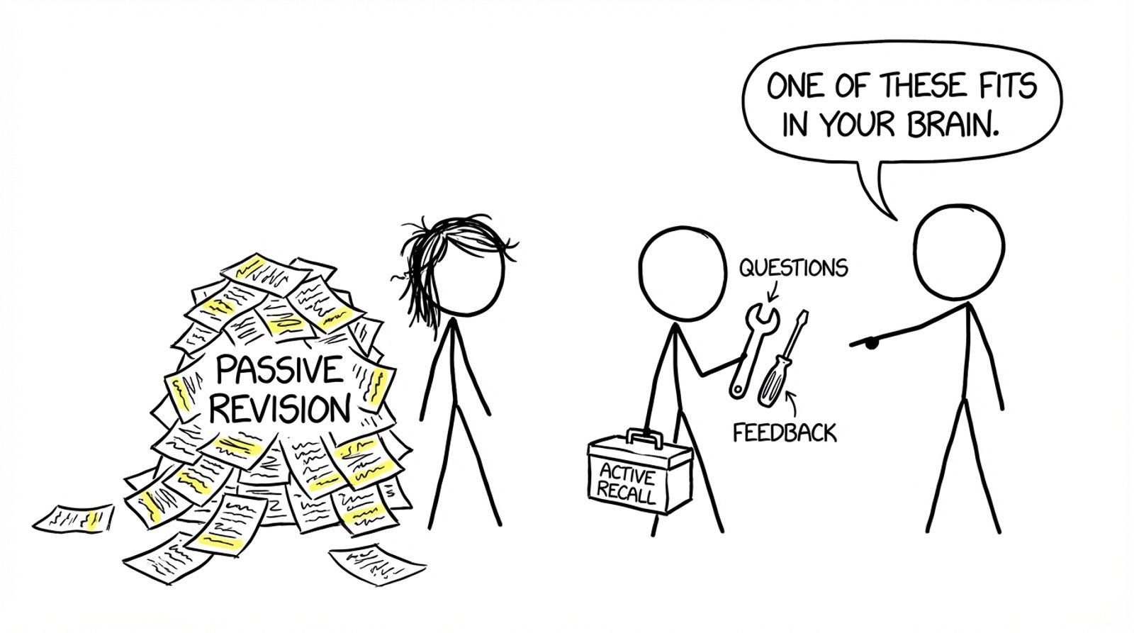 Passive highlights vs active recall toolkit