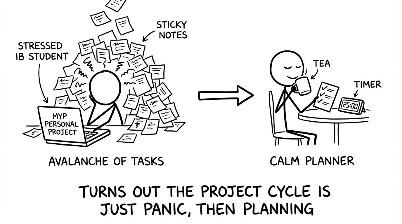 Stick-figure sticky note avalanche