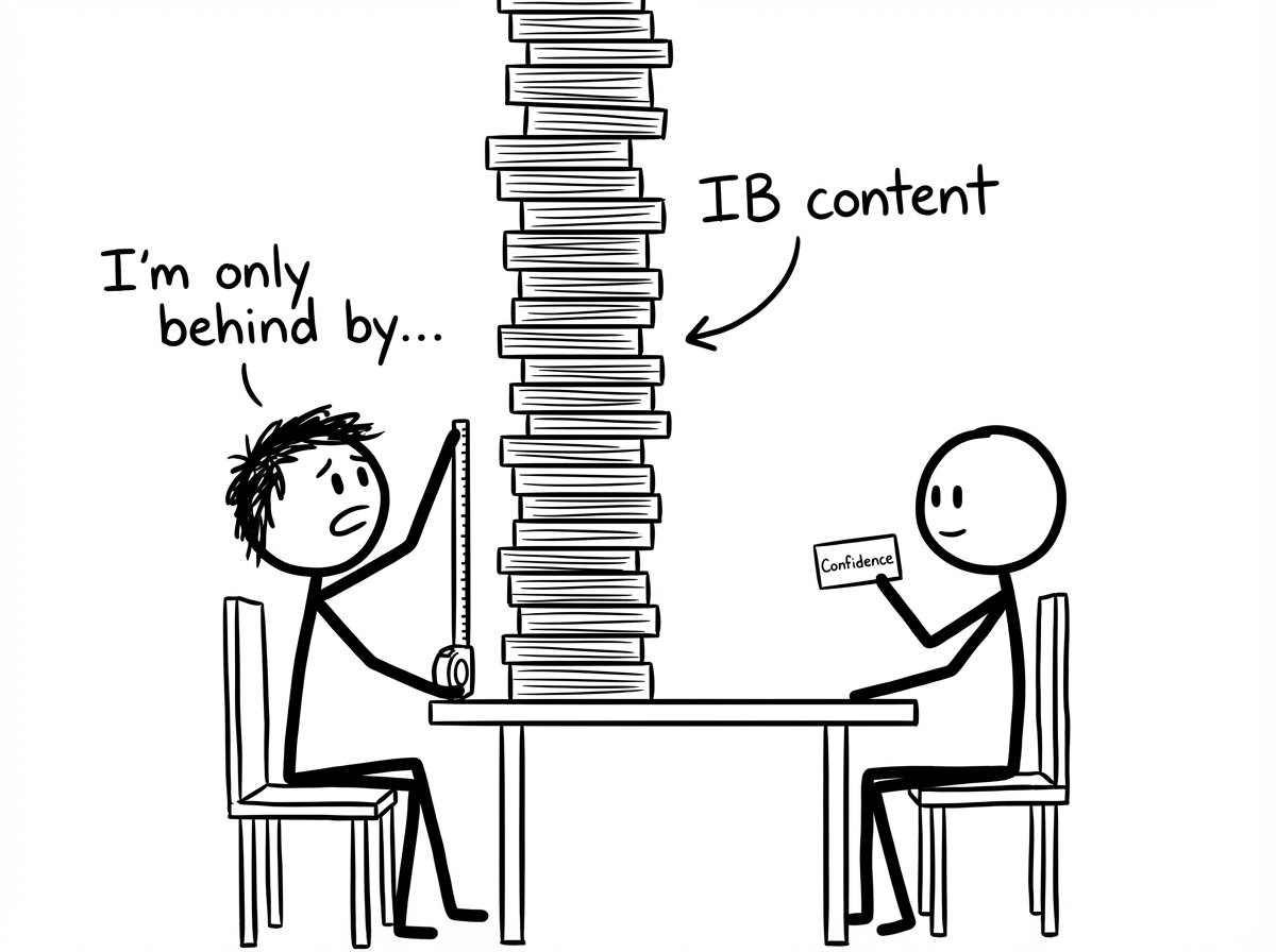 Measuring how behind you are with flashcards