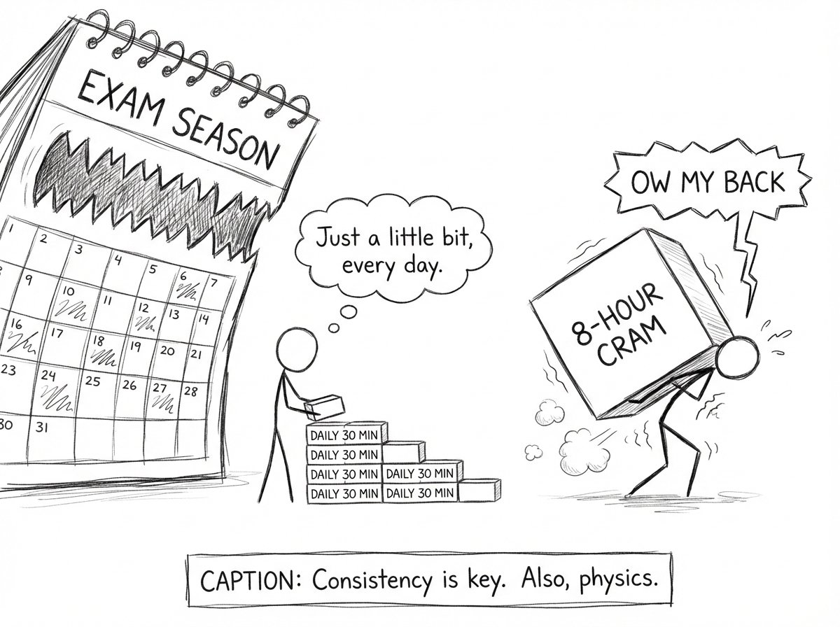 Consistency wall vs the 8-hour cram block