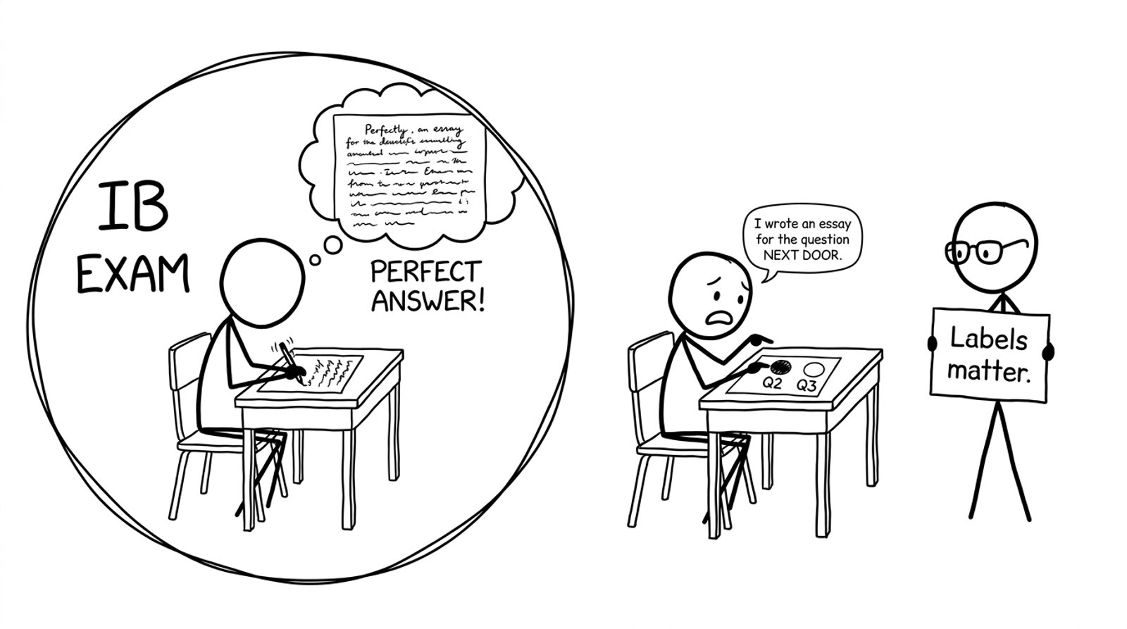 Student answered the wrong question label