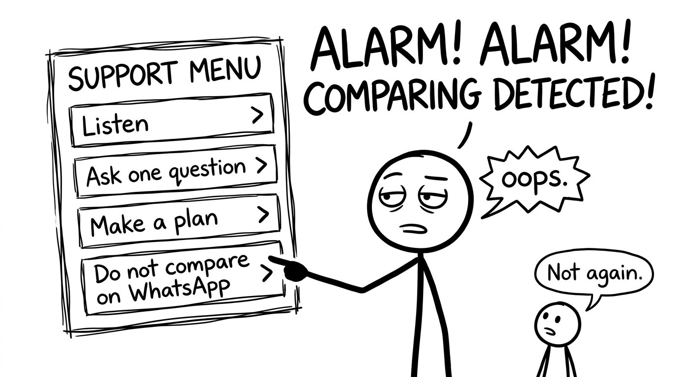 Video game support menu with accidental “compare” click