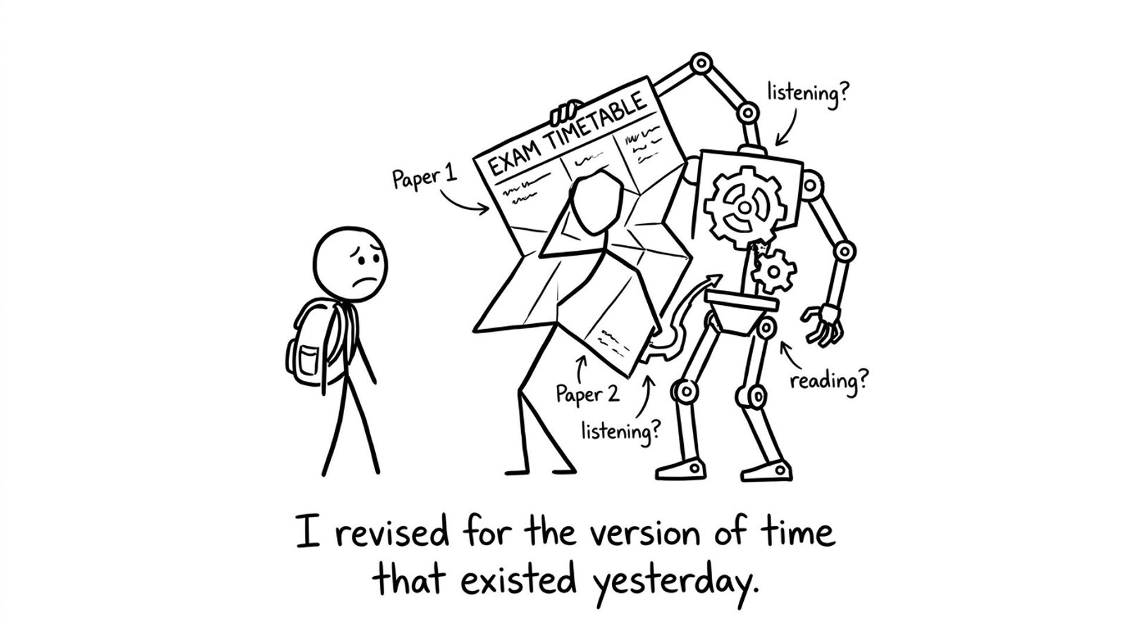 A student vs a shapeshifting exam timetable