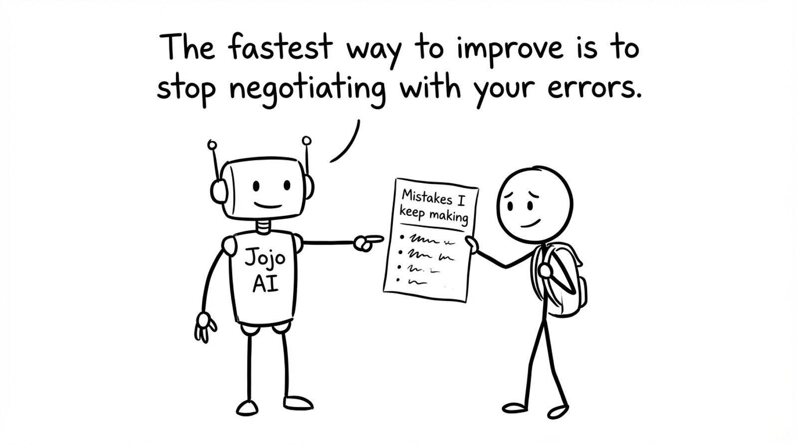 Jojo AI and mistakes list joke