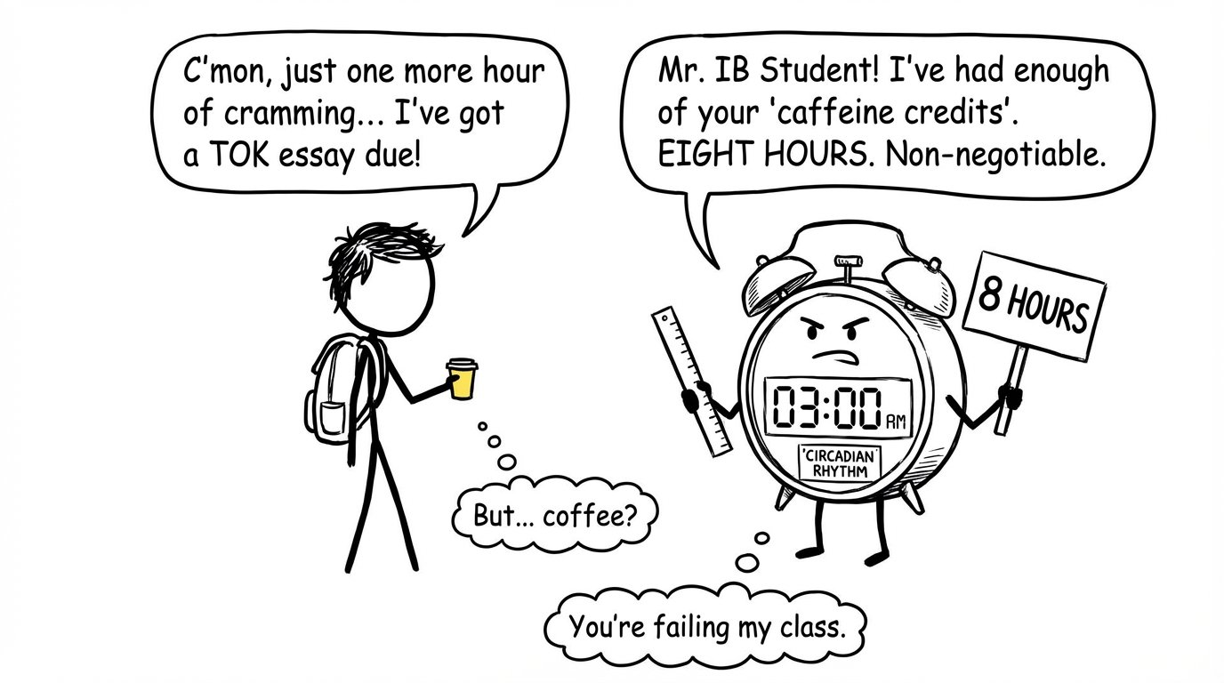 An IB student negotiates with their alarm clock