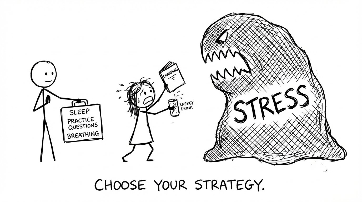 Stress monster vs study strategies