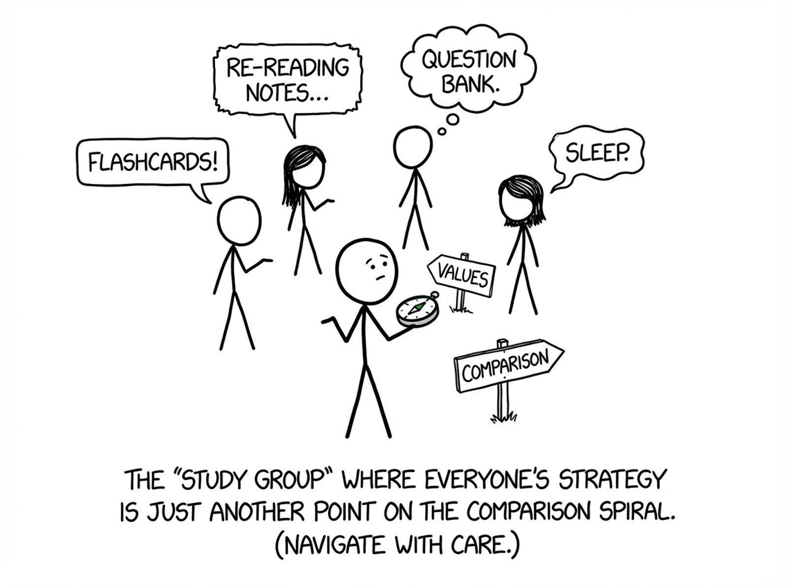 Study group comparison spiral compass
