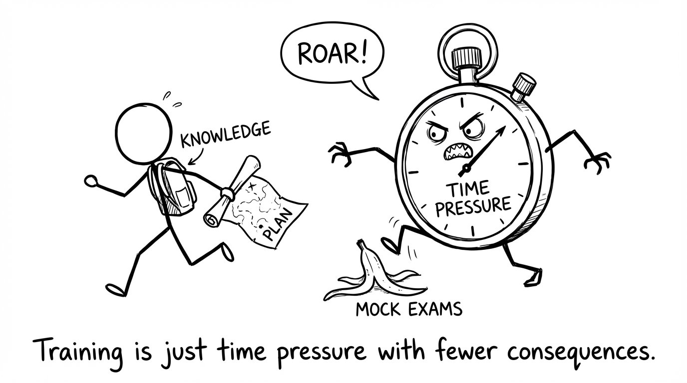 Time pressure monster trips on mock exams