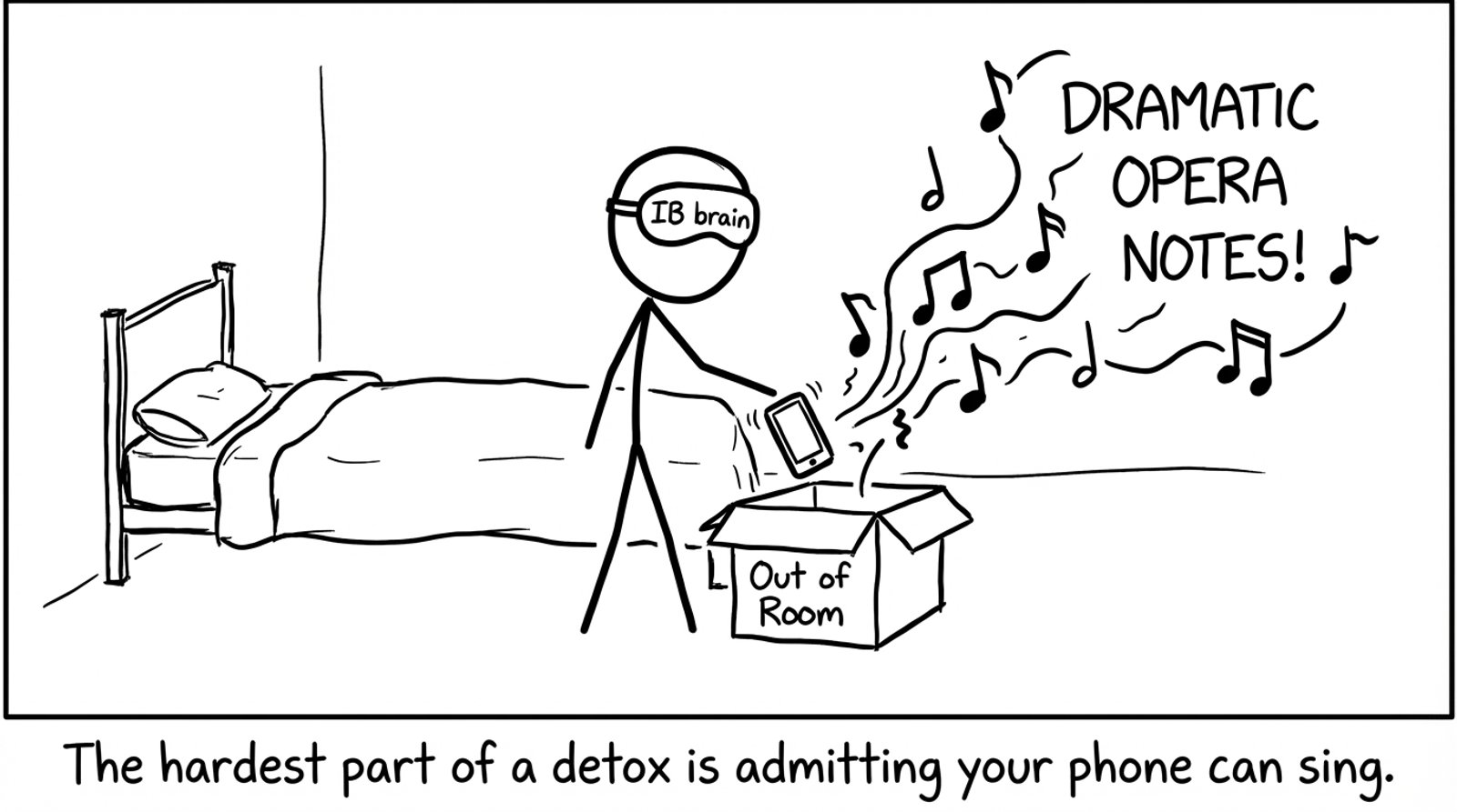The hardest part of a detox is admitting your phone can sing.