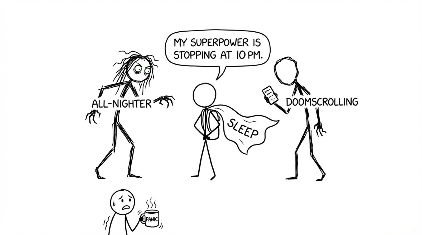 Sleep superhero vs all-nighter