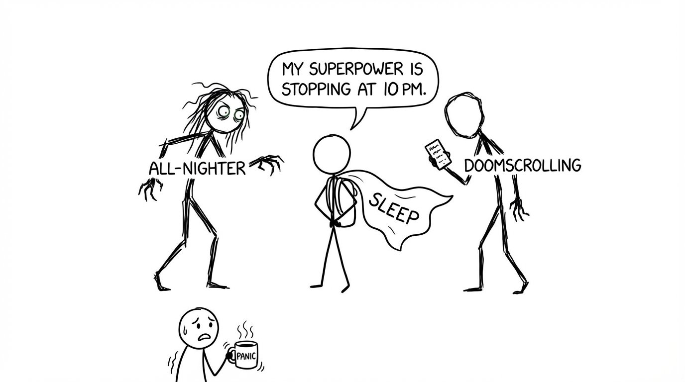 Sleep superhero vs all-nighter
