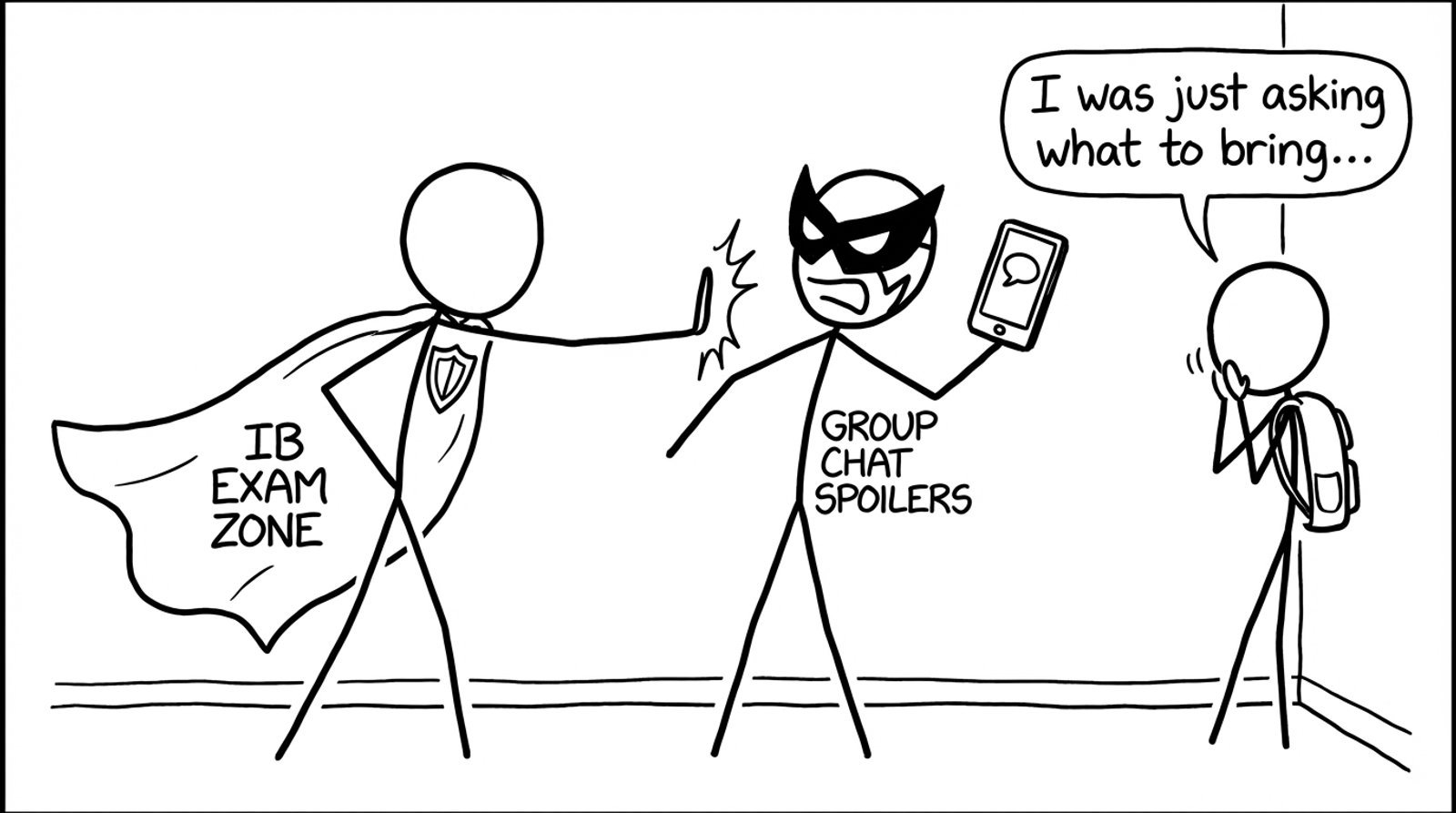 Exam zone superhero blocks group chat spoilers
