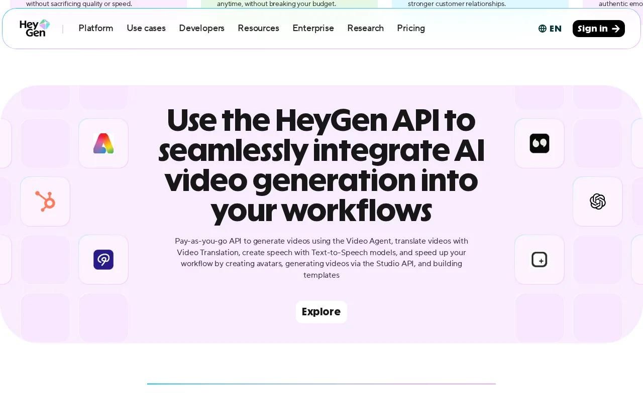 HeyGen: visual reference for 6. HeyGen — Multilingual AI avatars & video translation