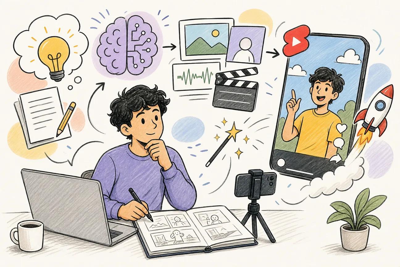 Editorial illustration for Top 10 AI Tools to Make YouTube Shorts Fast