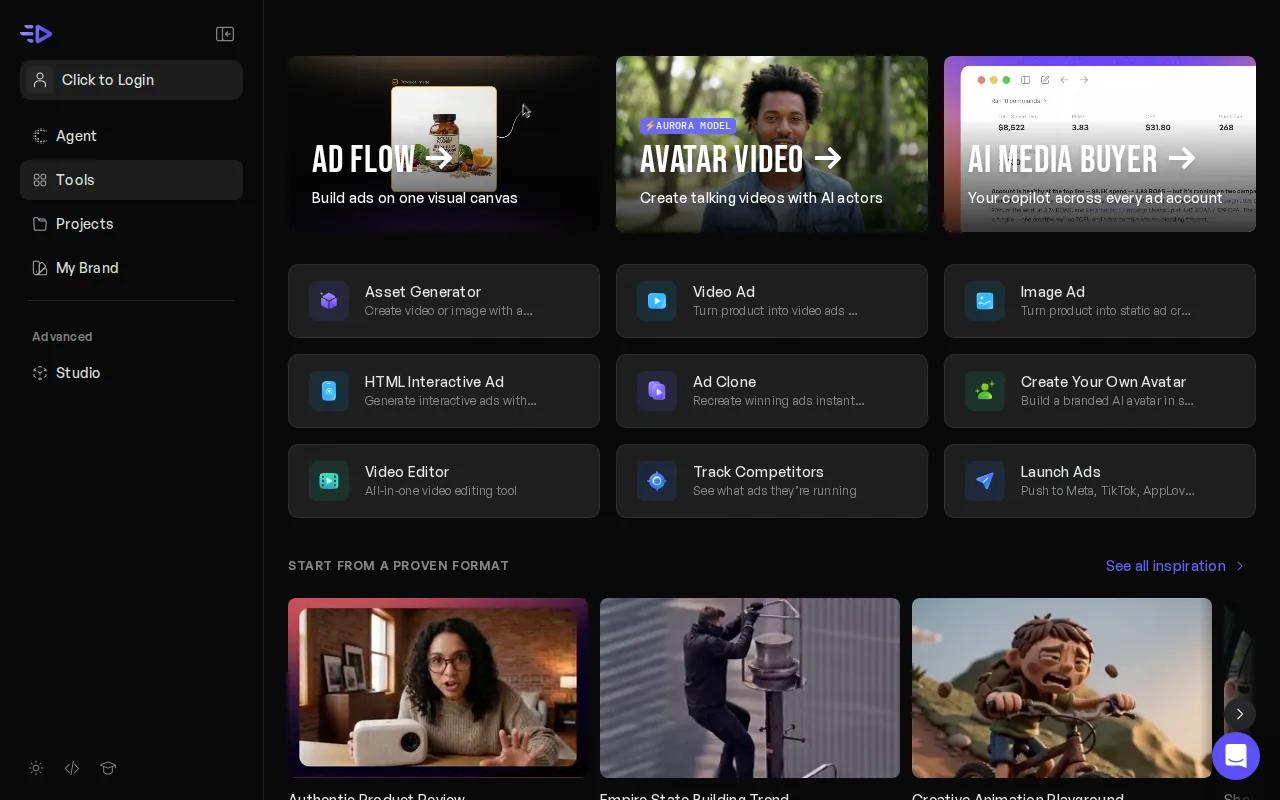 Creatify: visual reference for 3. Creatify — URL-to-video conversion and batch generation for e-commerce