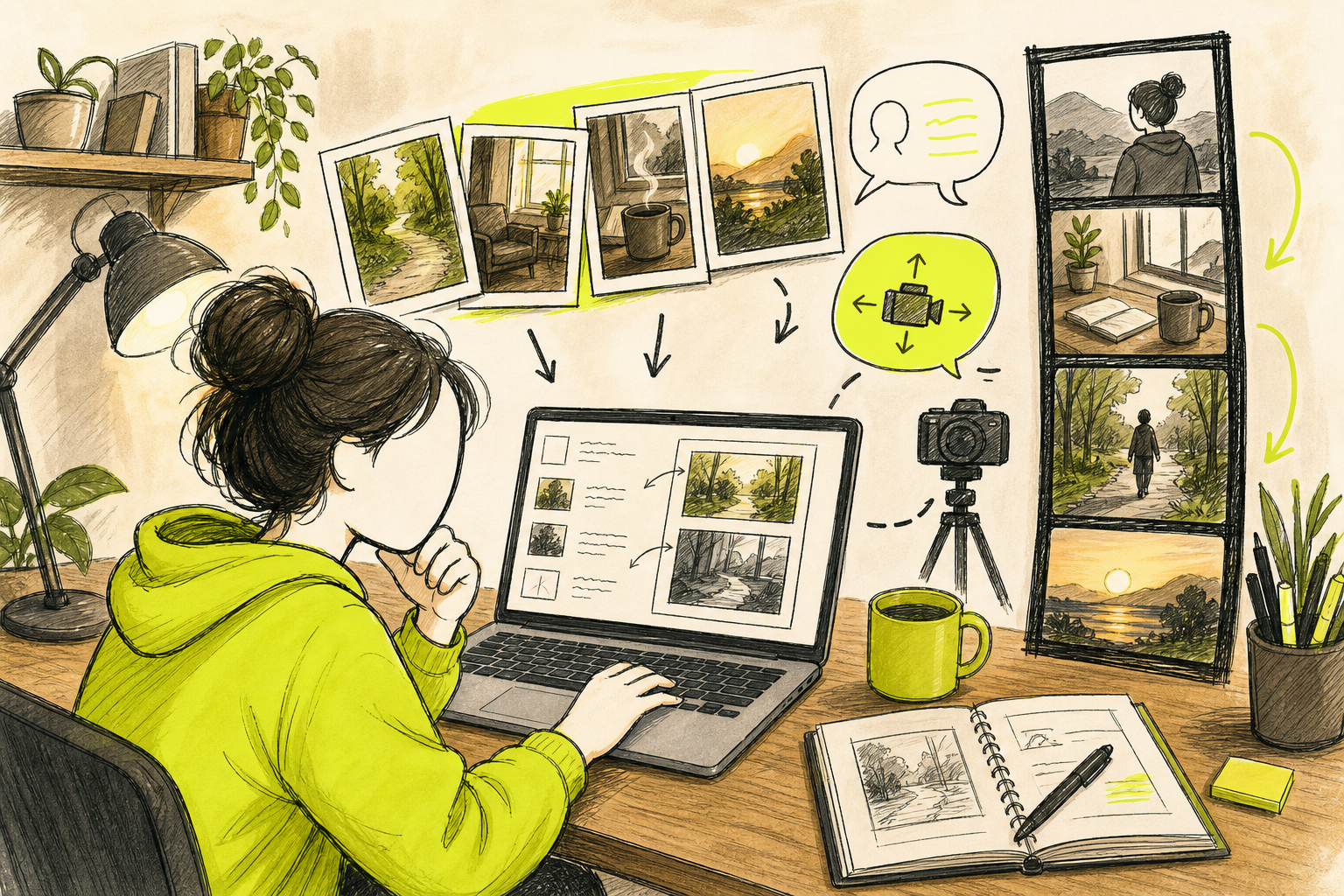 how to create faceless video visuals with AI prompts and reference images