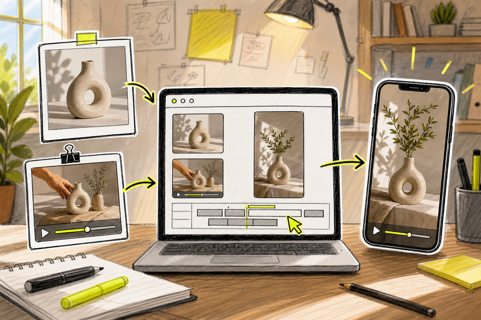 image to video AI workflow showing reference uploads producing a consistent AI short.