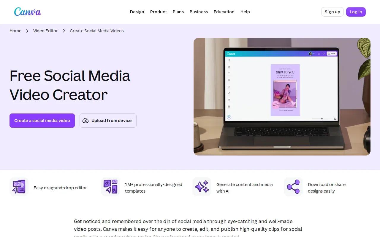 Screenshot of the Canva website