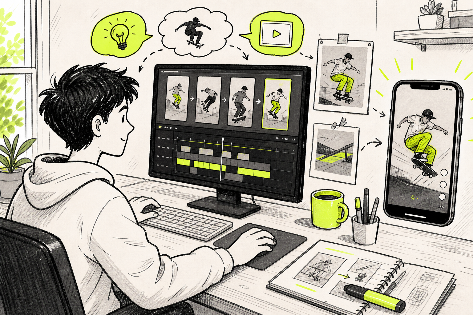 AI video creation workflow for TikTok content
